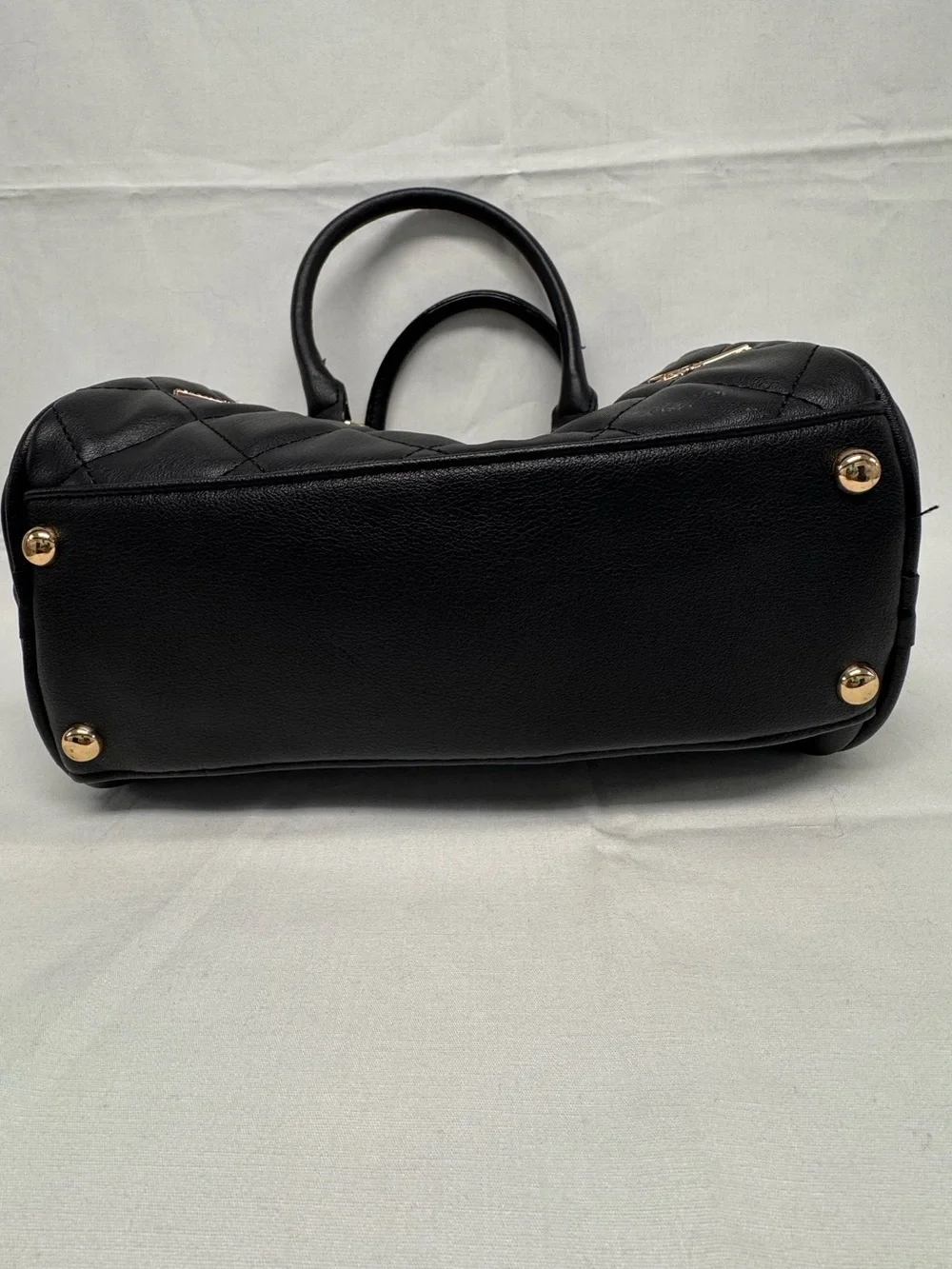 Juicy Couture Black Quilted Satchel Charms Gold Hardware Cute